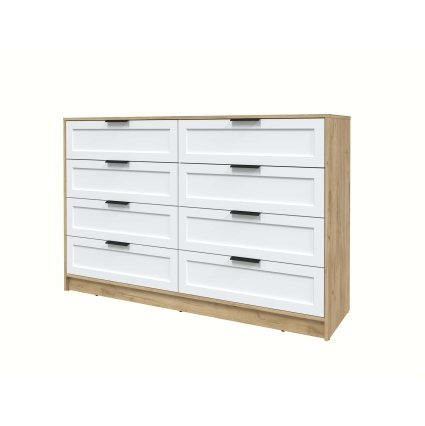 Kомод Тренд КТ-К157 (Дуб золотой ЛДСП/ Белый ЛМДФ) Ш1565 В1020 Г451